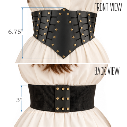 Women’s Black Studded Corset Waist Belt