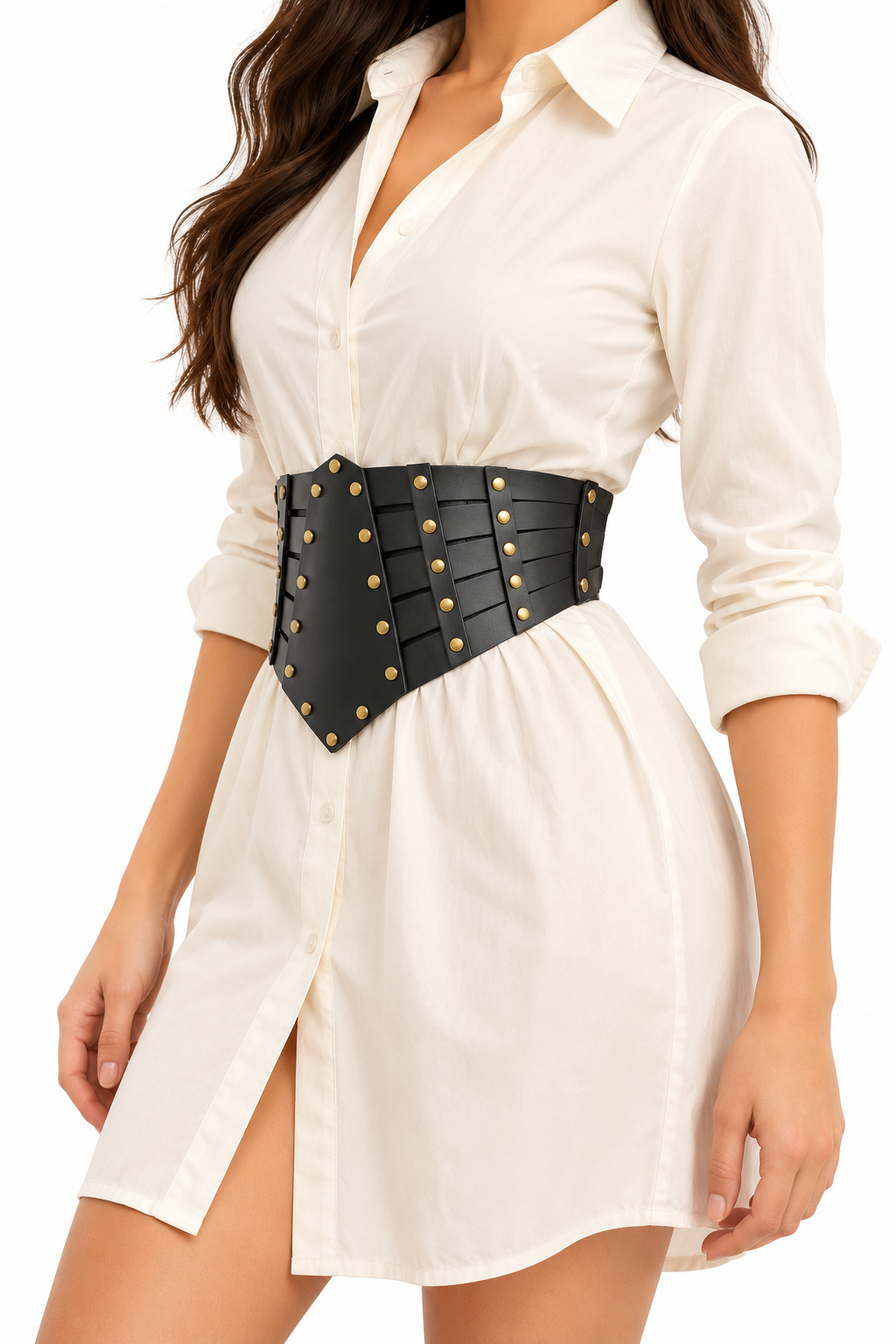 Women’s Black Studded Corset Waist Belt