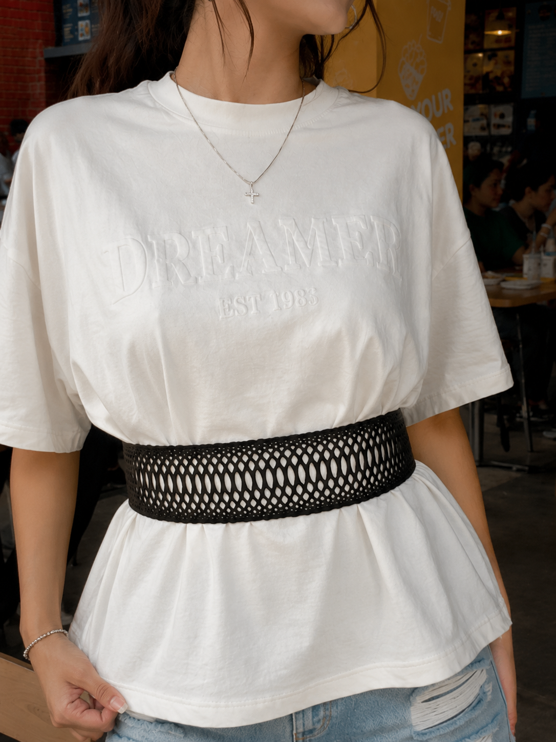 Leather snakeskin Cutwork Reversible Wide Waist Belt - Black and Camel