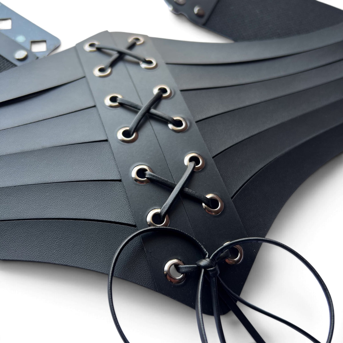 Women’s Black Lace-Up Corset Waist Belt